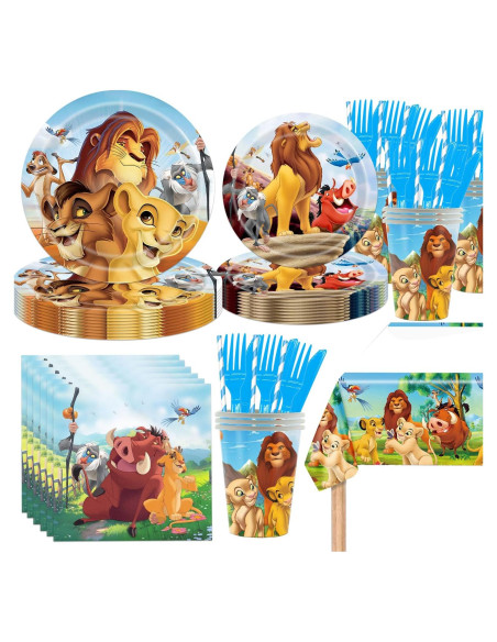 Suministros de Fiesta de Cumpleaños Rey León 141pcs