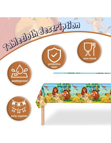 Suministros de Fiesta de Cumpleaños Rey León 141pcs