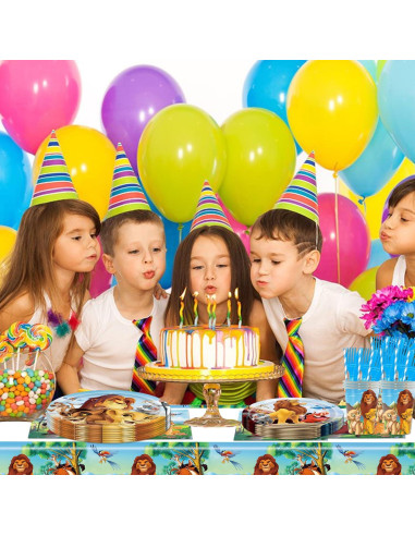 Suministros de Fiesta de Cumpleaños Rey León 141pcs