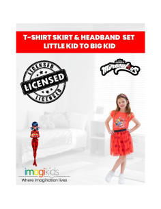 Conjunto 3 piezas Miraculous: camiseta, falda y diadema 6-6X 2