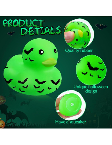 Patitos de Goma Halloween Jenaai 24 Pcs Brillan en la Oscuridad