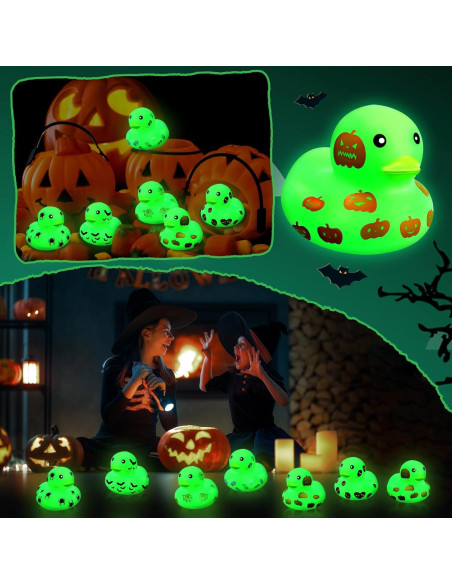 Patitos de Goma Halloween Jenaai 24 Pcs Brillan en la Oscuridad