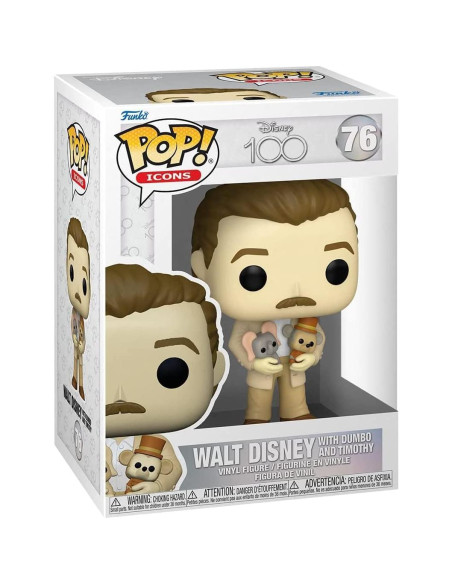 Figura de Vinilo Pop! Funko Disney 100 - Walt Disney con Dumbo 9.53 cm