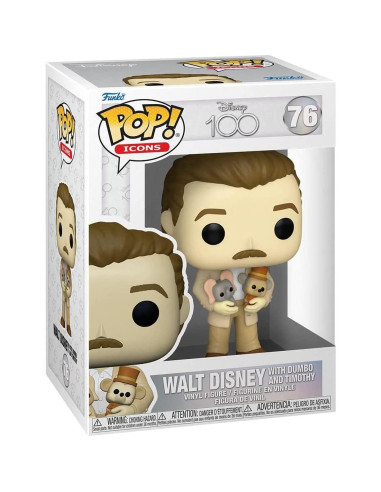 Figura de Vinilo Pop! Funko Disney 100 - Walt Disney con Dumbo 9.53 cm