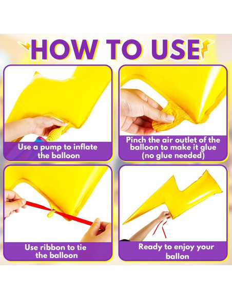 Juego de 6 globos relámpago Hungdao 114 cm amarillo para fiesta