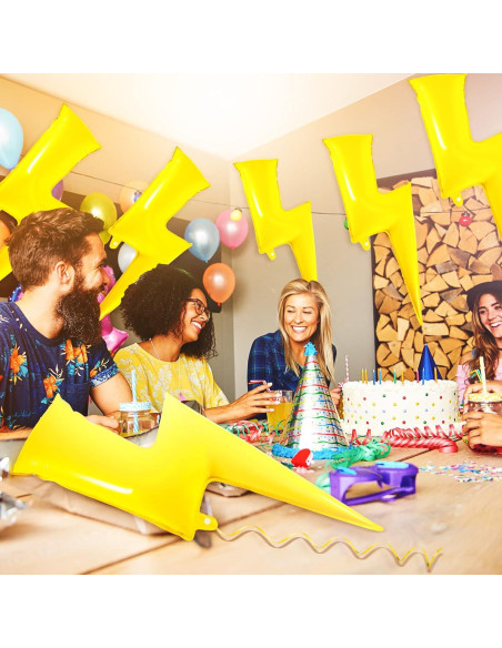 Juego de 6 globos relámpago Hungdao 114 cm amarillo para fiesta