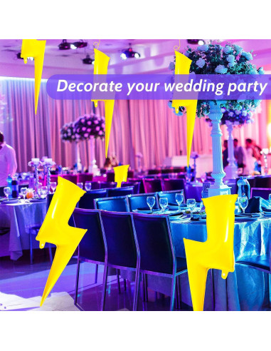 Juego de 6 globos relámpago Hungdao 114 cm amarillo para fiesta