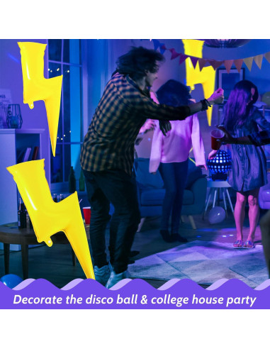 Juego de 6 globos relámpago Hungdao 114 cm amarillo para fiesta