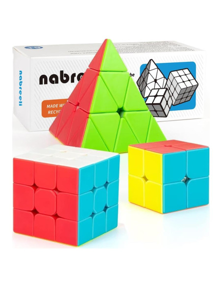 Juego de Cubos Rápidos 3-en-1 Nabreeli 2x2 3x3 Pirámide