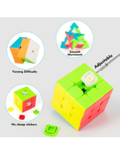 Juego de Cubos Rápidos 3-en-1 Nabreeli 2x2 3x3 Pirámide 2