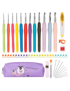 Juego de Ganchillos Ergonómicos Xgunion 12 PCS 2mm-8mm