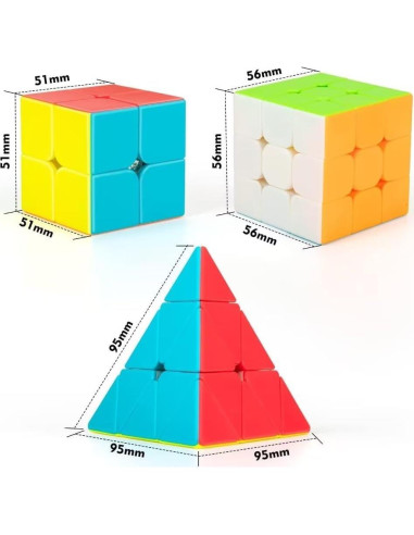 Juego de Cubos Rápidos 3-en-1 Nabreeli 2x2 3x3 Pirámide