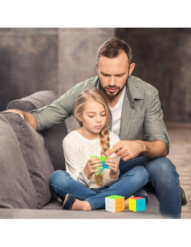 Juego de Cubos Rápidos 3-en-1 Nabreeli 2x2 3x3 Pirámide