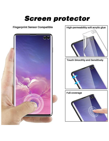 Paquete TOCOL 2+2 para Samsung Galaxy S10 Plus - 2 Protectores TPU y 2 de Lente