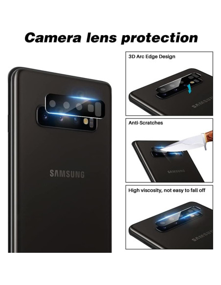 Paquete TOCOL 2+2 para Samsung Galaxy S10 Plus - 2 Protectores TPU y 2 de Lente