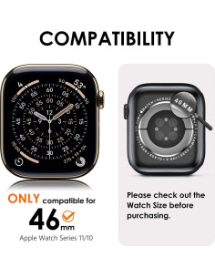 Funda 3-en-1 KADES para Apple Watch 46mm Titanio - Protección Ultra 2