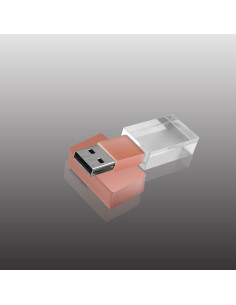 Unidad Flash USB 2.0 SXBan 32GB Cristal Rosa Dorado con LED 2