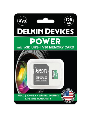 Tarjeta Micro SD 128GB Delkin Devices UHS-II V90 300MB/s