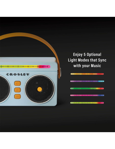 Altavoz Bluetooth Portátil Crosley CR3050A-SB Retro LED Azul