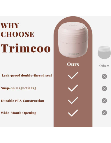 Juego de Tarros de Aseo de Viaje Trimcoo Rosa 30ml - A prueba de Fugas