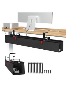 Bandeja de gestión de cables Univivi 91.44 cm negra para escritorio