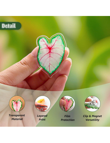 Clips Magnéticos de Hoja Nuvretk - 7 Pack Decorativos para Nevera