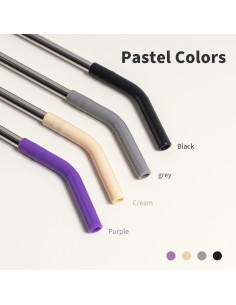 Popote Corto Reutilizable Diumepo 17 cm Acero Inoxidable con Silicona 2