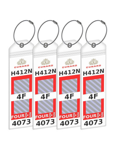 Soportes de Etiquetas de Equipaje Cunard - Paquete de 4 Impermeables