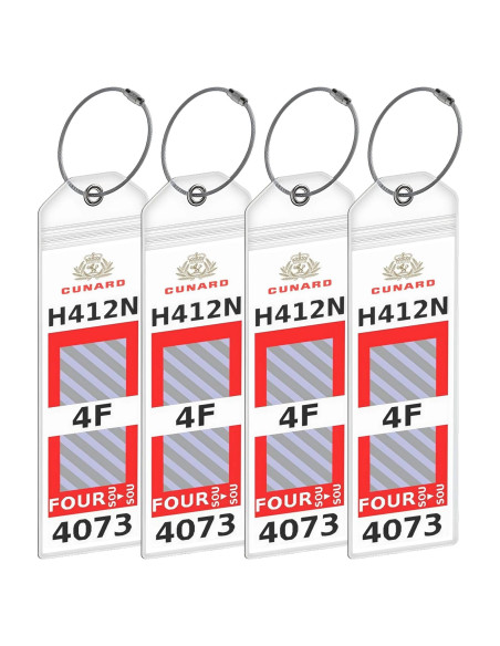 Soportes de Etiquetas de Equipaje Cunard - Paquete de 4 Impermeables