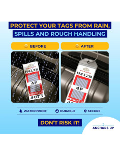 Soportes de Etiquetas de Equipaje Cunard - Paquete de 4 Impermeables 2