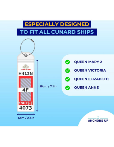 Soportes de Etiquetas de Equipaje Cunard - Paquete de 4 Impermeables