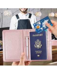Portadocumentos de Viaje ACdream Oro Rosa con RFID 2