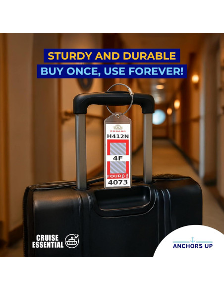 Soportes de Etiquetas de Equipaje Cunard - Paquete de 4 Impermeables
