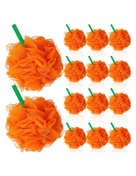 12 Esponjas de Baño Loofah Naranja Exfoliantes 50g - FuWeave