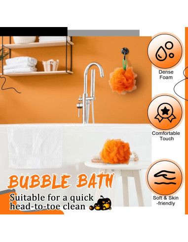 12 Esponjas de Baño Loofah Naranja Exfoliantes 50g - FuWeave