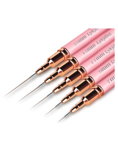 Set de 5 Pinceles para Arte de Uñas Rosa - Profesional y Detalles Finos