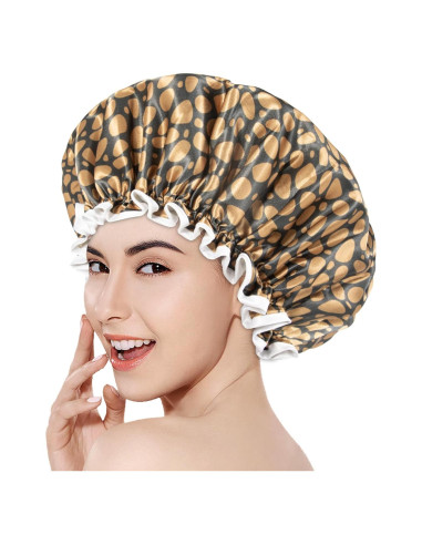 Gorro de Ducha Aquior Doble Forro Impermeable Leopardo