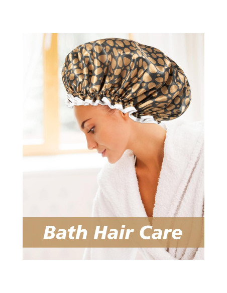 Gorro de Ducha Aquior Doble Forro Impermeable Leopardo