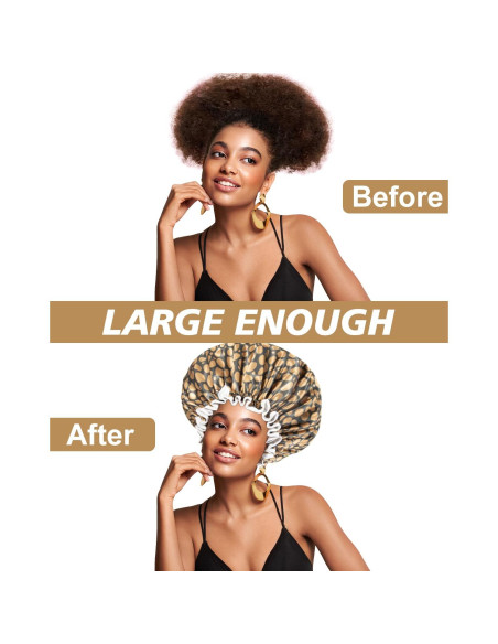 Gorro de Ducha Aquior Doble Forro Impermeable Leopardo