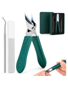 Cortauñas Antisalpicaduras FFyeiiy Set de 3 Piezas Verde