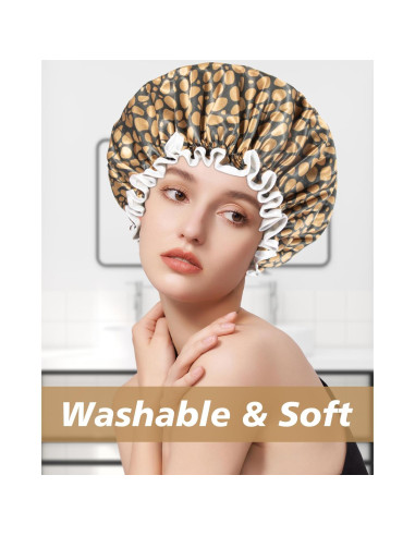 Gorro de Ducha Aquior Doble Forro Impermeable Leopardo