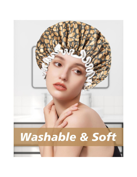 Gorro de Ducha Aquior Doble Forro Impermeable Leopardo