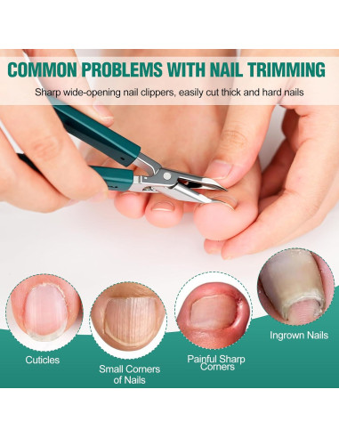 Cortauñas Antisalpicaduras FFyeiiy Set de 3 Piezas Verde