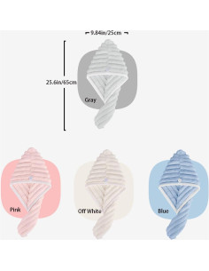 Toalla de Microfibra para Cabello Jenmex 2 Piezas Absorbente 2