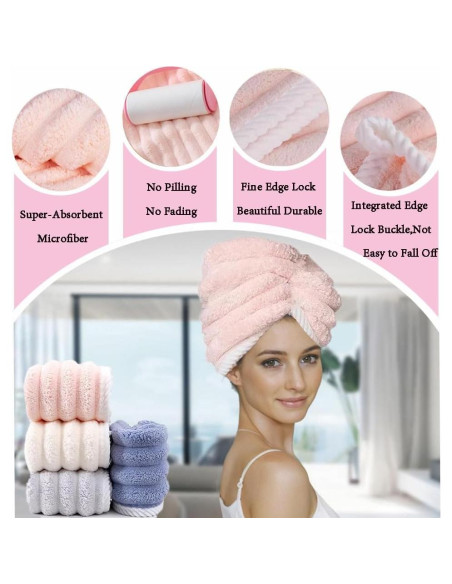 Toalla de Microfibra para Cabello Jenmex 2 Piezas Absorbente