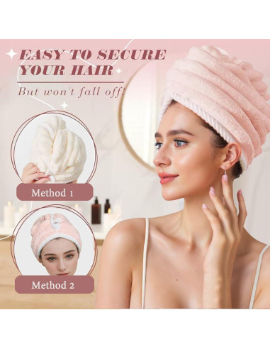 Toalla de Microfibra para Cabello Jenmex 2 Piezas Absorbente