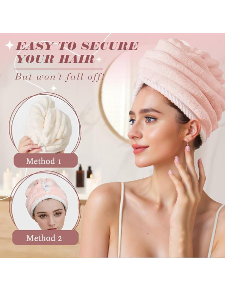 Toalla de Microfibra para Cabello Jenmex 2 Piezas Absorbente