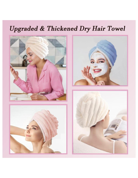 Toalla de Microfibra para Cabello Jenmex 2 Piezas Absorbente