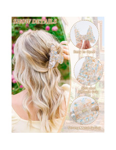 4 Clips de Garra Acrílicos Multicolor para Cabello Fino y Grueso 2