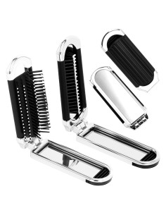 Cepillo de Pelo Plegable con Espejo Siutaga - 2 Pcs Mini